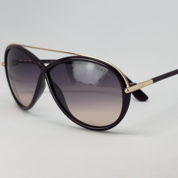 Tom Ford Butterfly Violet Glasses w Gold - Picture 2 of 8